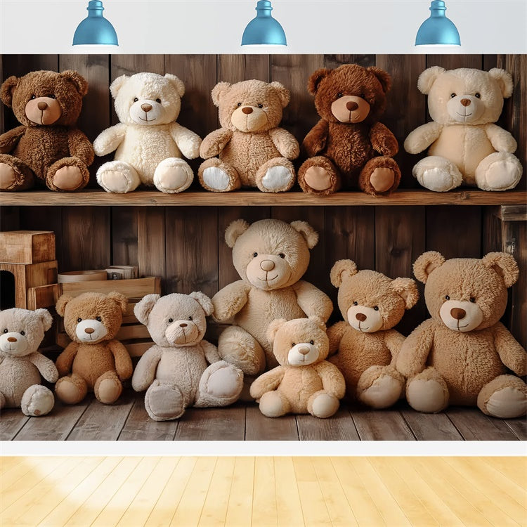 Fotografie Hintergründe für Kinder Cozy Timber Bären Hintergrund CSH5-301