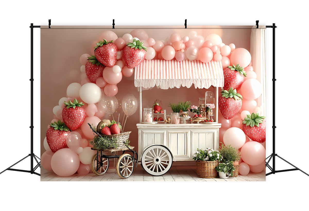 Erdbeere Hintergrund Candy Cart Ballon Kinder Hintergrund CSH5-302