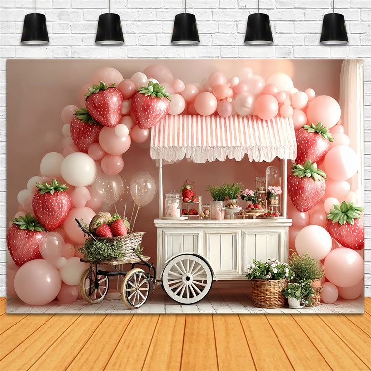 Erdbeere Hintergrund Candy Cart Ballon Kinder Hintergrund CSH5-302