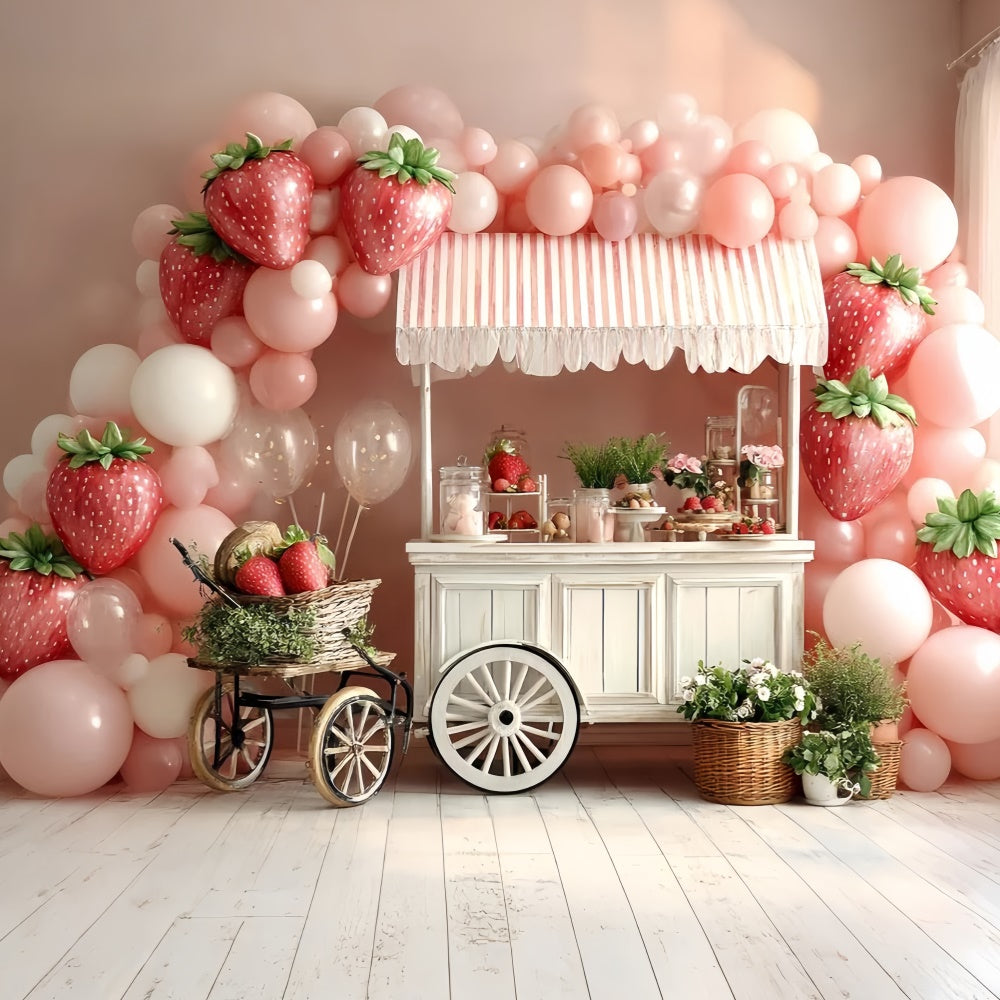 Erdbeere Hintergrund Candy Cart Ballon Kinder Hintergrund CSH5-302