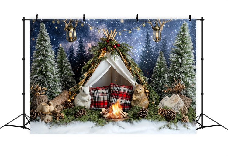 Weihnachten Backdrop Starry Woodland Camp Kinder Fotohintergrund CSH5-306