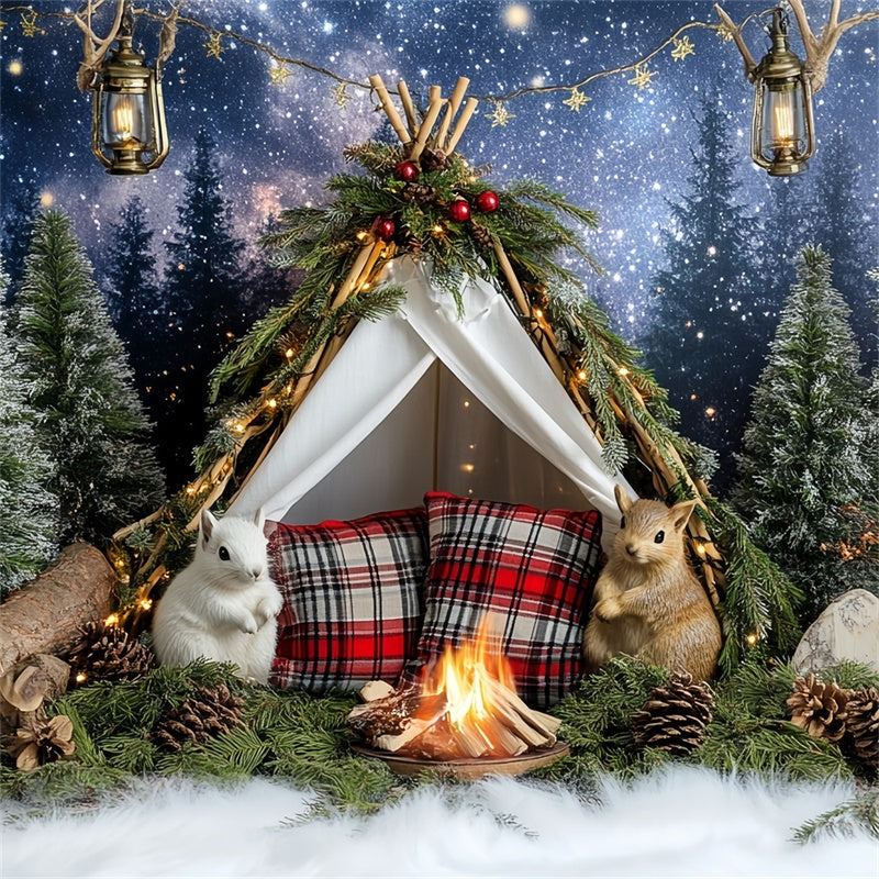 Weihnachten Backdrop Starry Woodland Camp Kinder Fotohintergrund CSH5-306