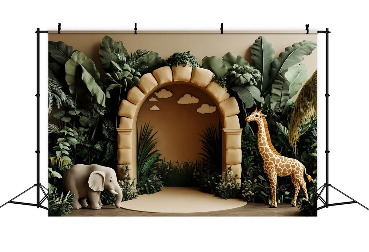 Fotokulissen für Kinder Dschungel Safari Bogen Hintergrund CSH5-307