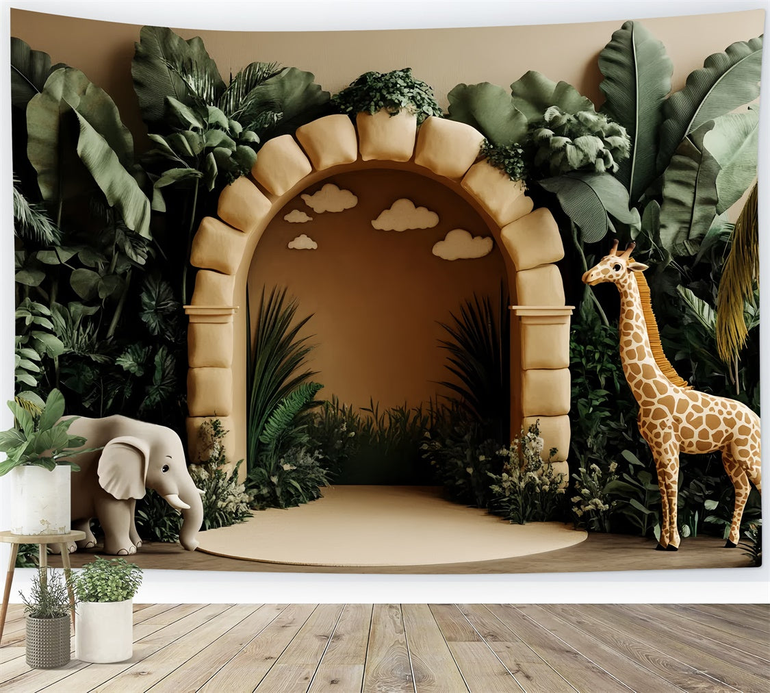 Fotokulissen für Kinder Dschungel Safari Bogen Hintergrund CSH5-307