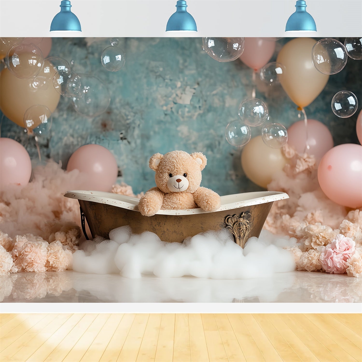 Neugeborenen-Hintergrund Bubble Bear Badezeit-Hintergrund CSH5-313