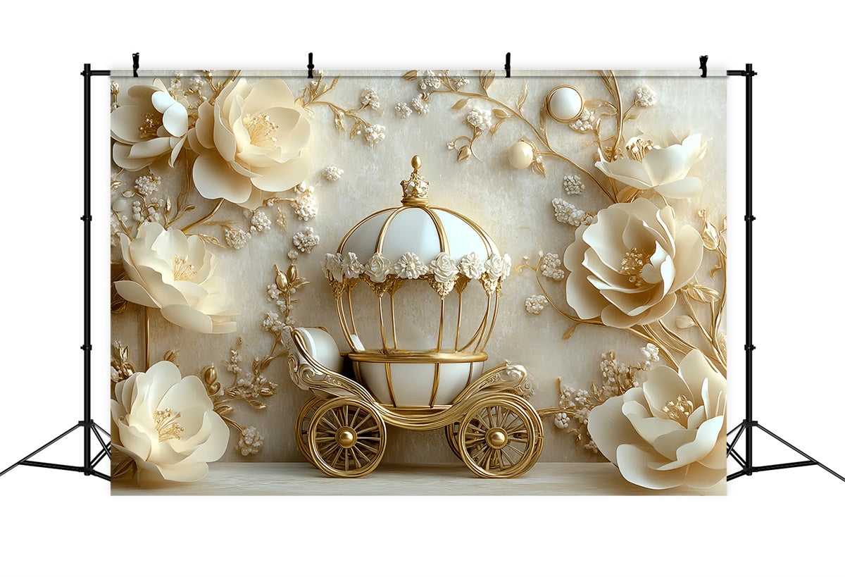 Neugeborenen-Fotohintergrund Elfenbein Floral Märchenhaft Hintergrund CSH5-327