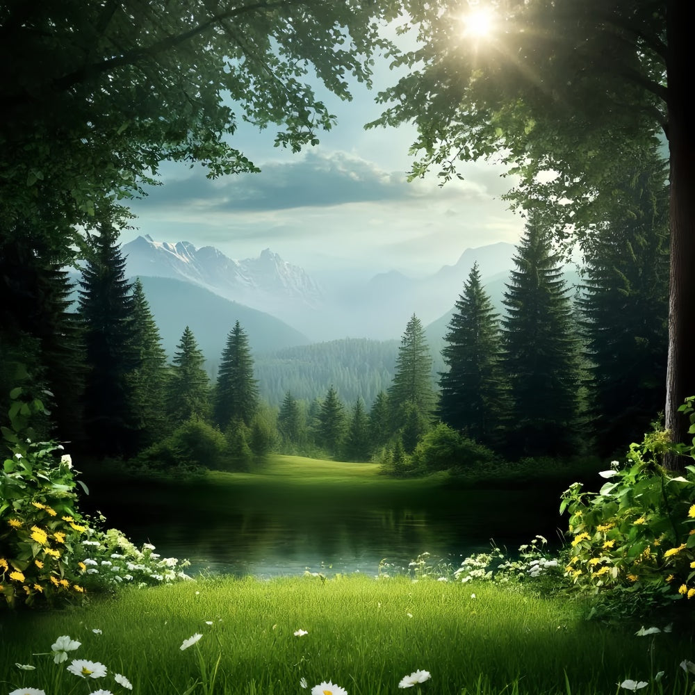 Vatertag Fotokulisse Ideen Wald See Berg Kulisse CSH5-58