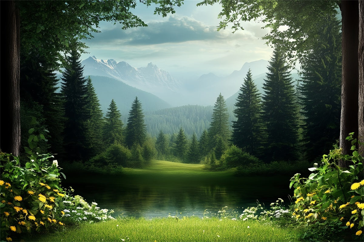 Vatertag Fotokulisse Ideen Wald See Berg Kulisse CSH5-58