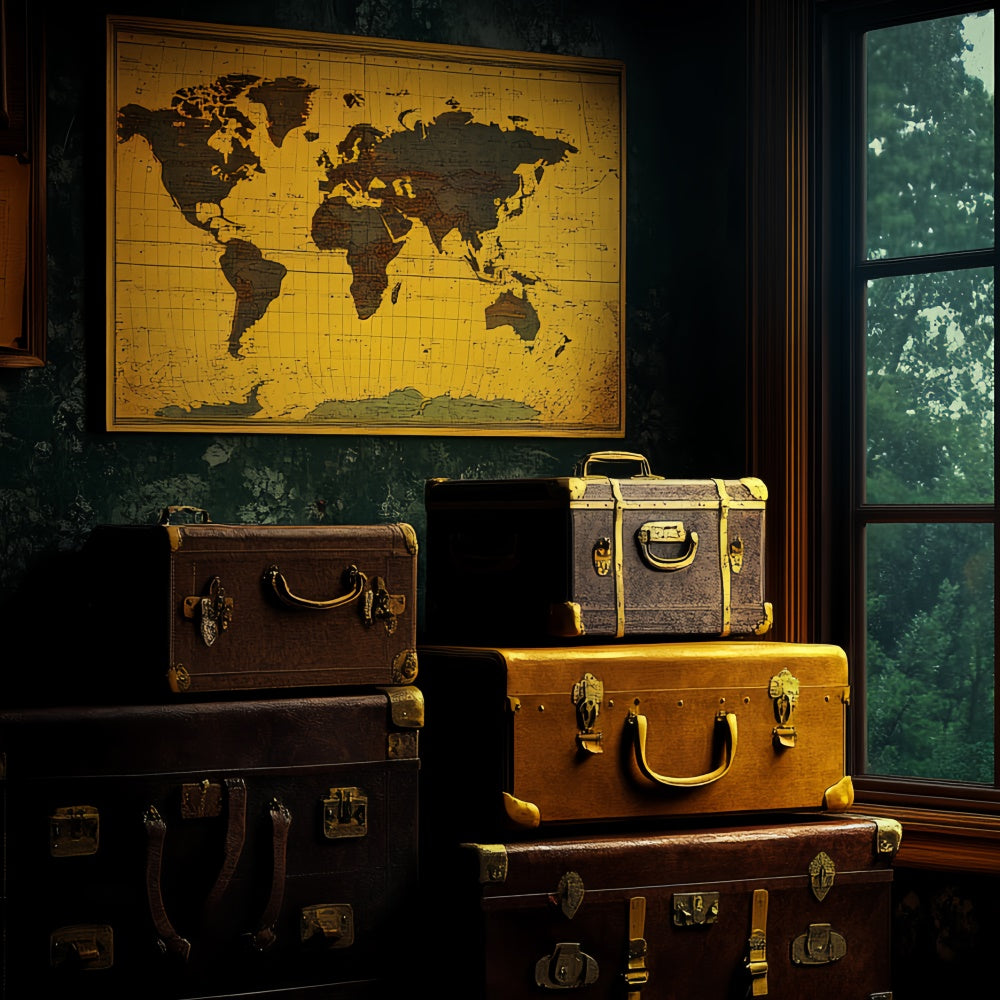 Backdrop Vatertag Vintage Koffer Fenster Hintergrund CSH5-60