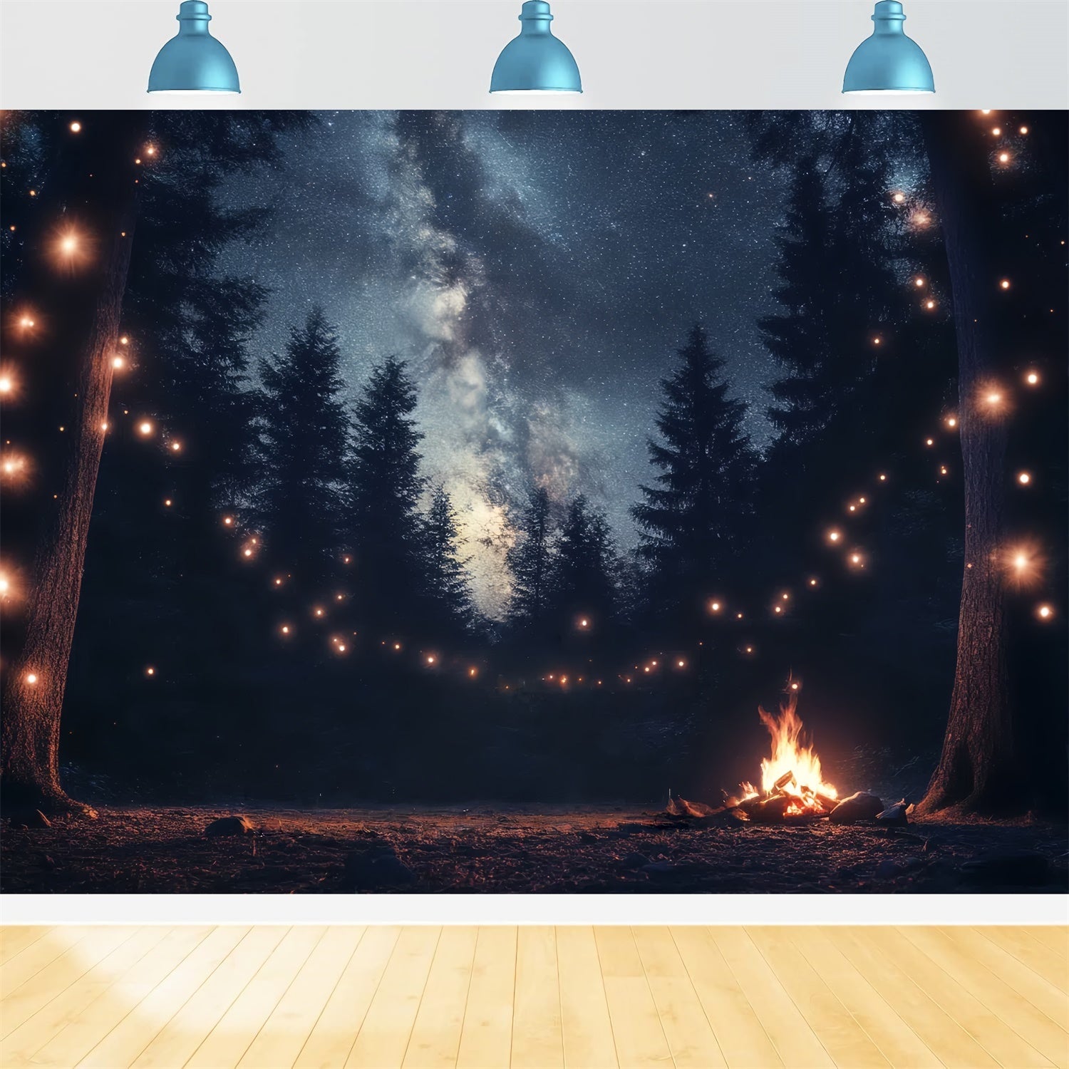 Vatertag Backdrop Ideen Sternenwald Lichter Hintergrund CSH5-69