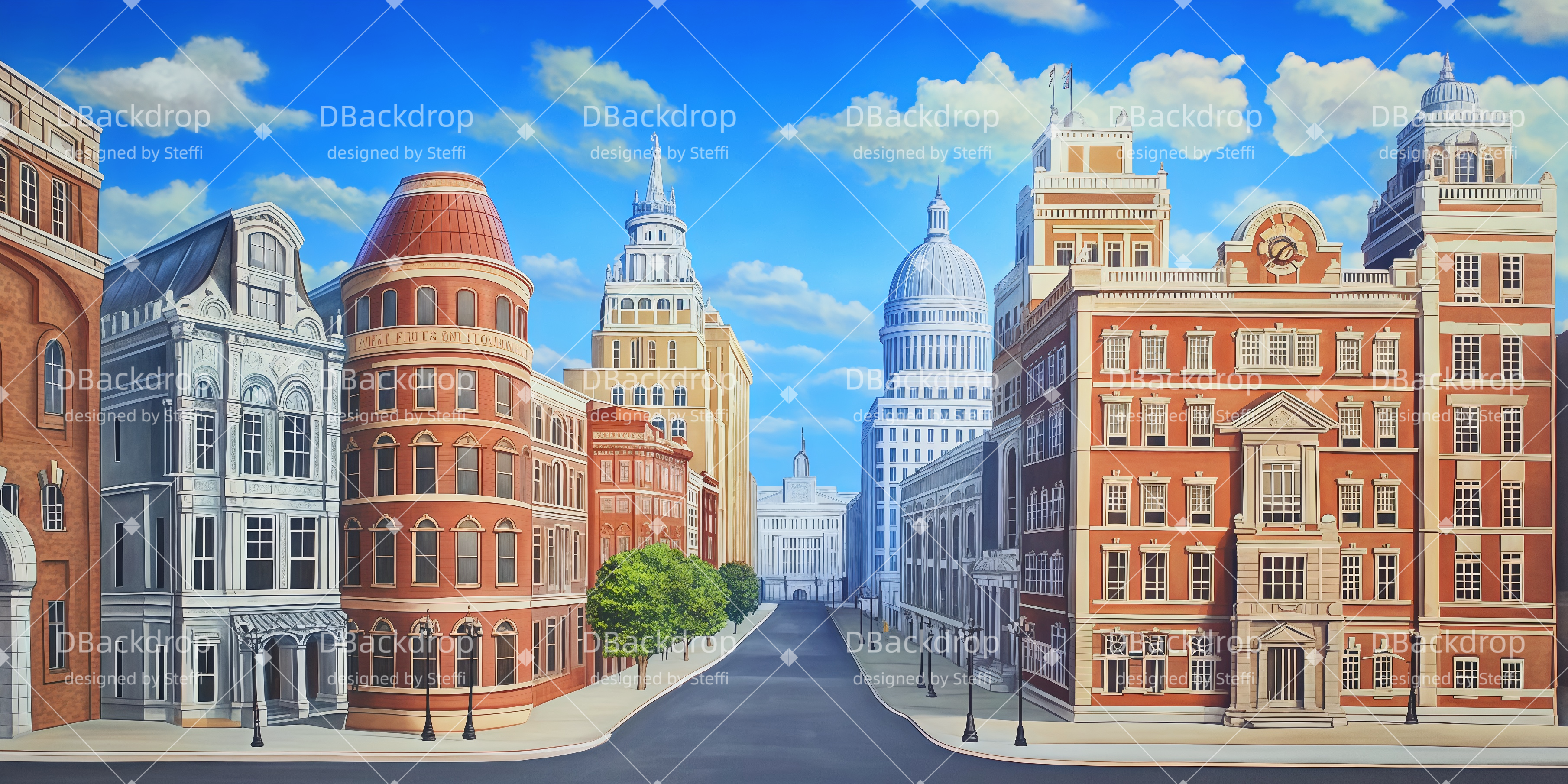 Tanzbühnenhintergrund „Washington D.C. Street” Schulaufführungshintergrund CSH510-T32