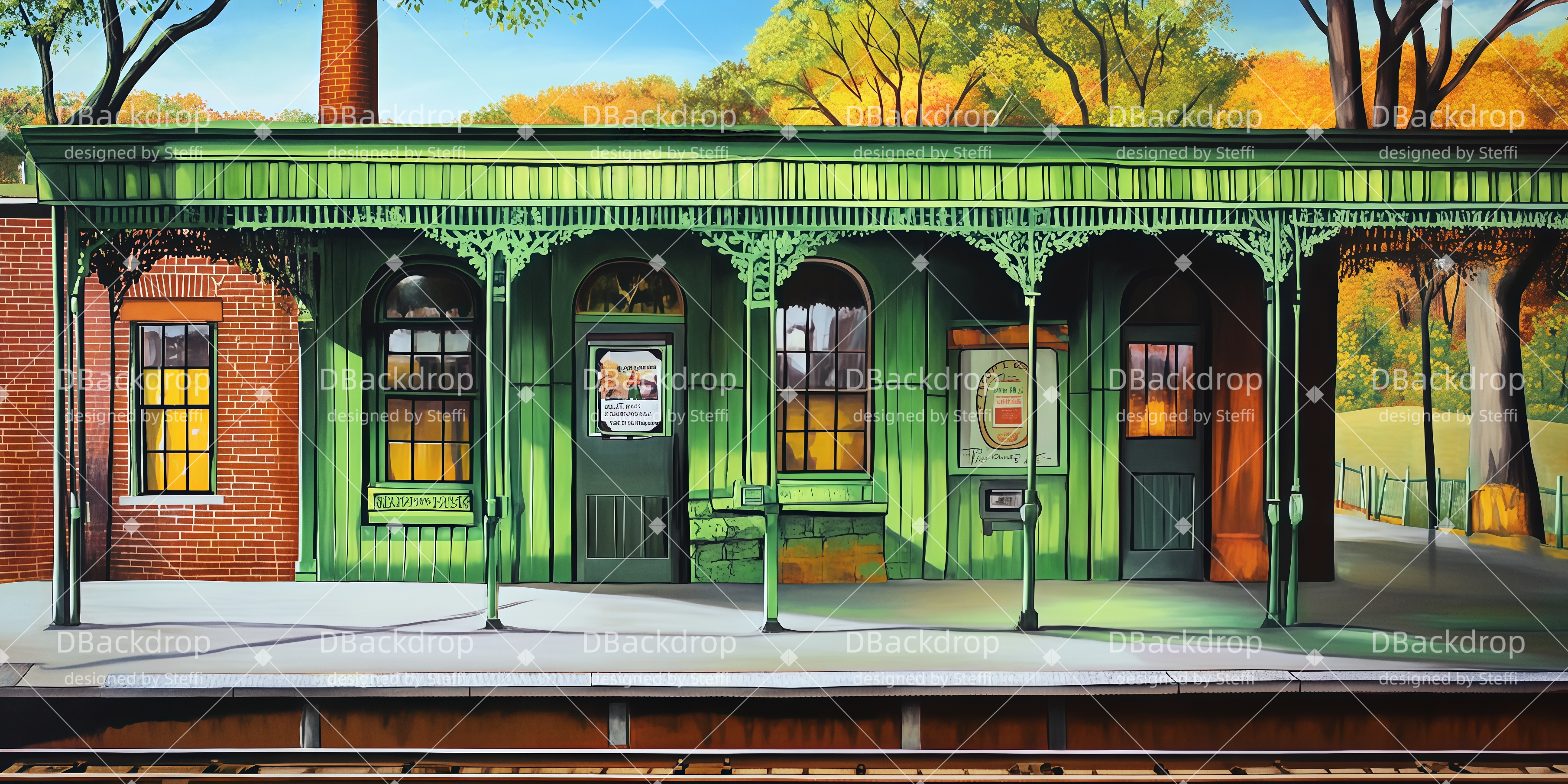 Theaterbühnenhintergrund „Bahnsteig“ Tanzaufführungshintergrund CSH510-T49