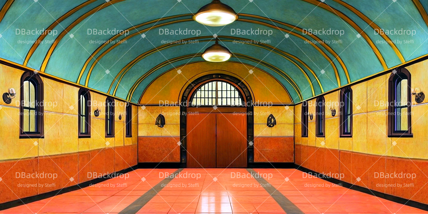 Theatervorhang Basteln Retro-Bahnhof Theatervorhang samt CSH511-T48