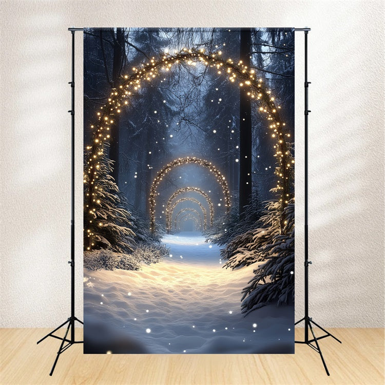 Schneewald Backdrop Enchanted Lighted Pathway Fotohintergrund CSH57-152
