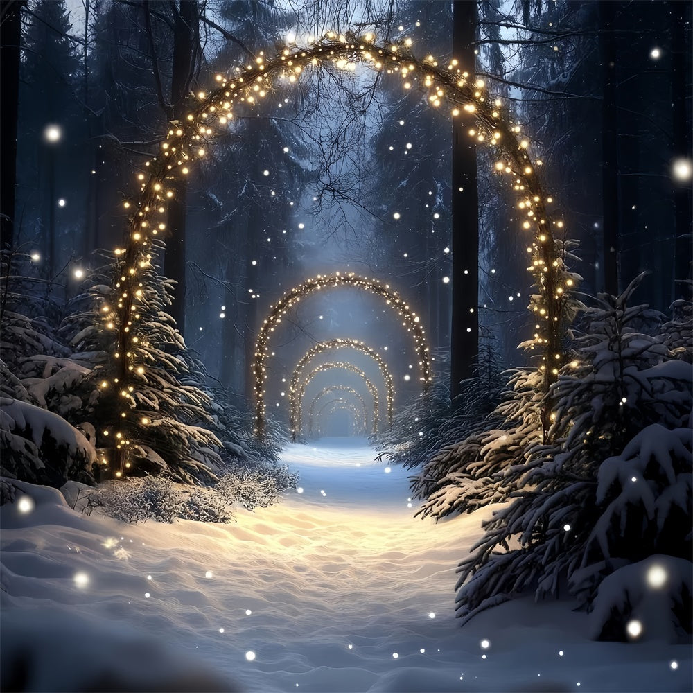 Schneewald Backdrop Enchanted Lighted Pathway Fotohintergrund CSH57-152