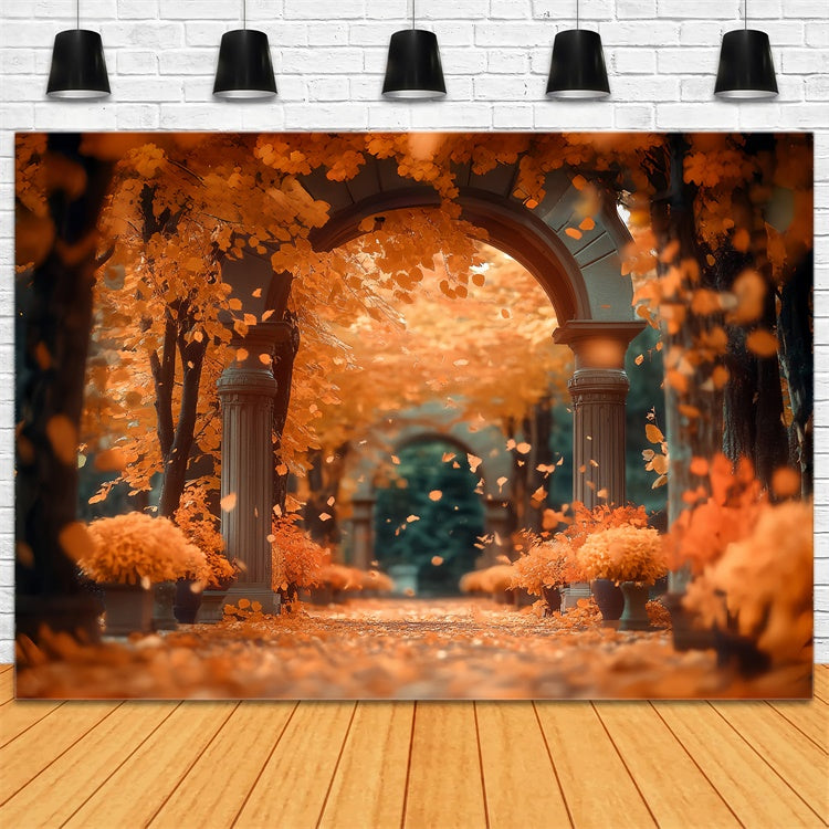 Herbst Wald Backdrop Sonnenuntergang Ahorn Passage Fotohintergrund CSH57-157
