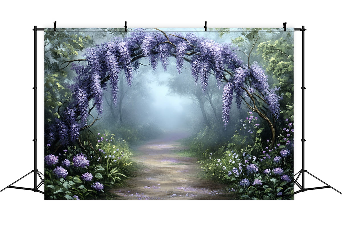 Wald Backdrop Fotografie Lavendel Torbogen Pfad Fotohintergrund CSH57-161