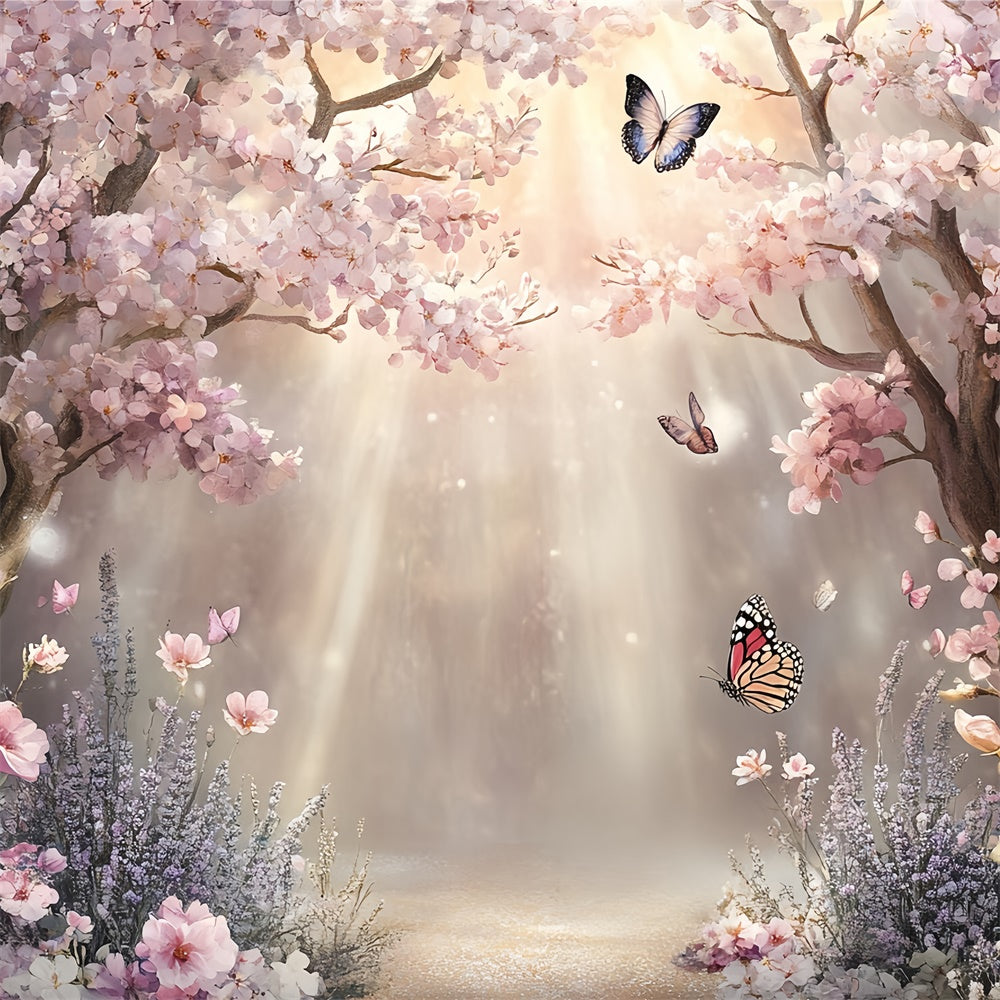 Wald Fotohintergrund Kirschblüte Glühender Backdrops CSH57-167