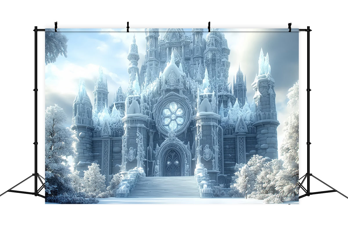 Winter-Fotohintergrund Winter Majesty Castle Backdrop CSH57-221