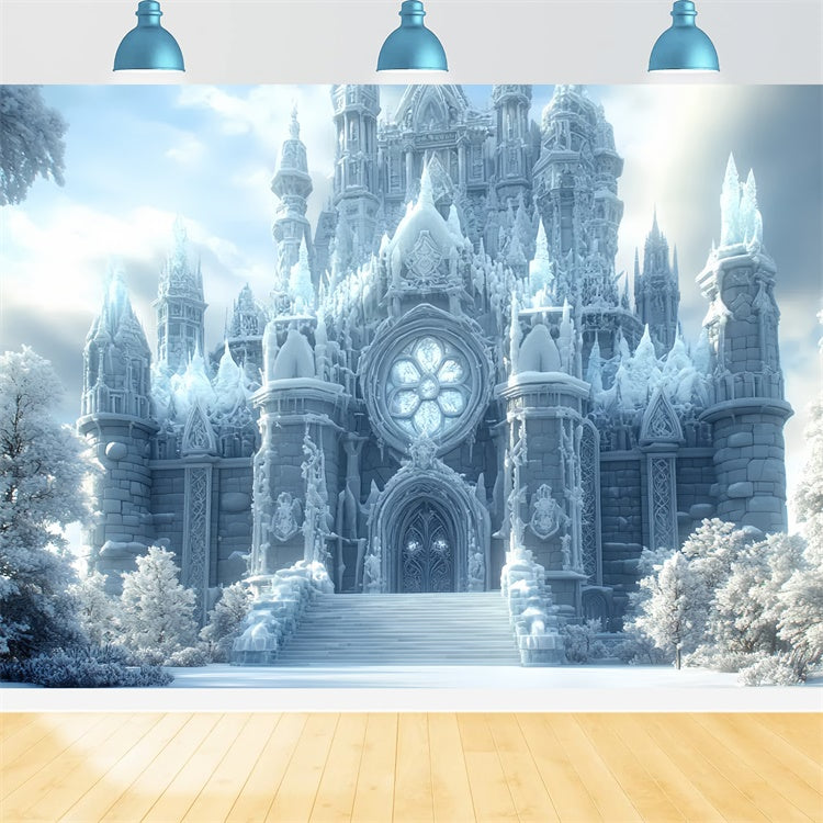 Winter-Fotohintergrund Winter Majesty Castle Backdrop CSH57-221