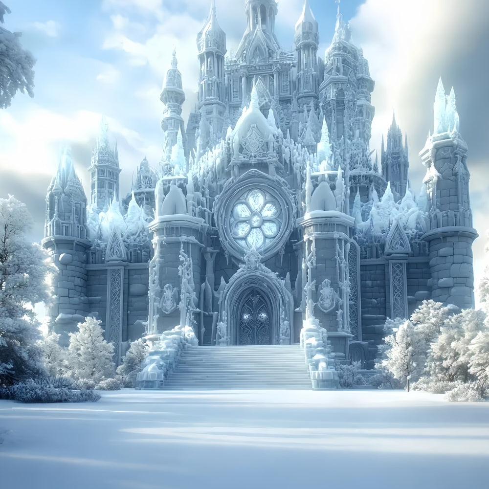 Winter-Fotohintergrund Winter Majesty Castle Backdrop CSH57-221