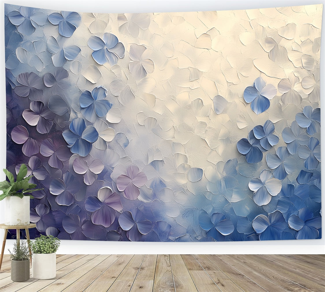 Kunstfotografie Backdrops Blaues Flüsterblütenblatt Fotohintergrund CSH57-252