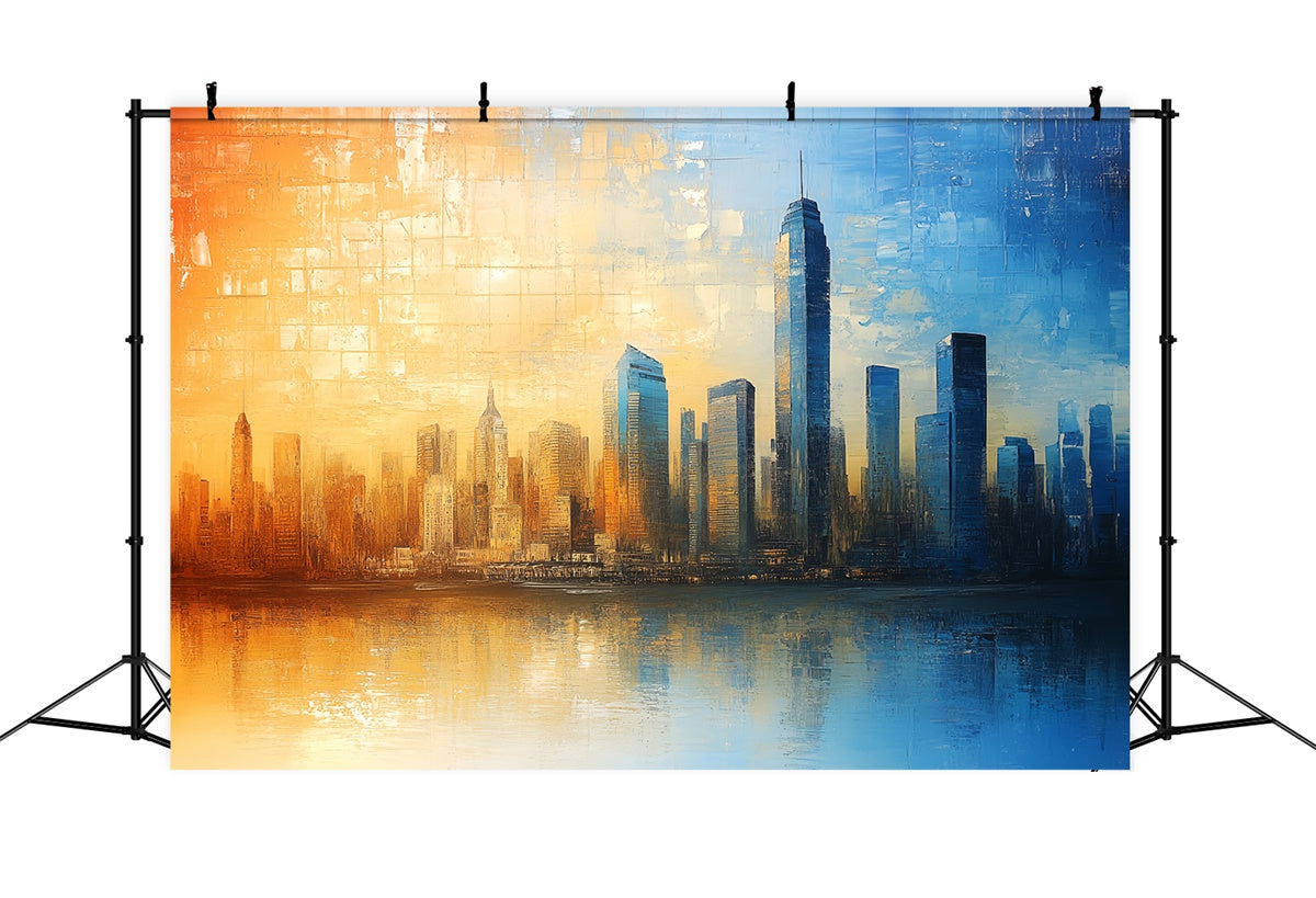 Künstlerische Backdrop City Reflections Glow Stoff Fotohintergrund CSH57-254