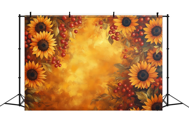 Malerei Backdrops Ernte Sonnenblumen Freude Video Fotohintergrund CSH57-258
