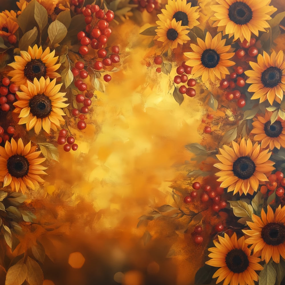 Malerei Backdrops Ernte Sonnenblumen Freude Video Fotohintergrund CSH57-258
