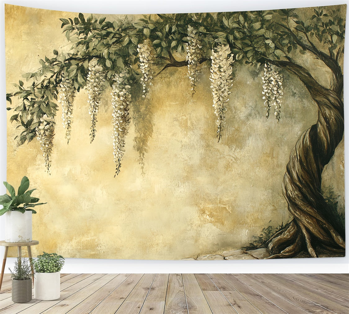 Künstlerische Backdrops Hängende Blüten Antiker Stoff Fotohintergrund CSH57-268