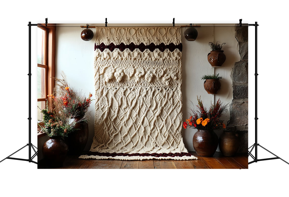 Boho-Fotohintergrund Gemütlich gestrickt Rustikaler Chic Foto Hintergrund CSH57-291