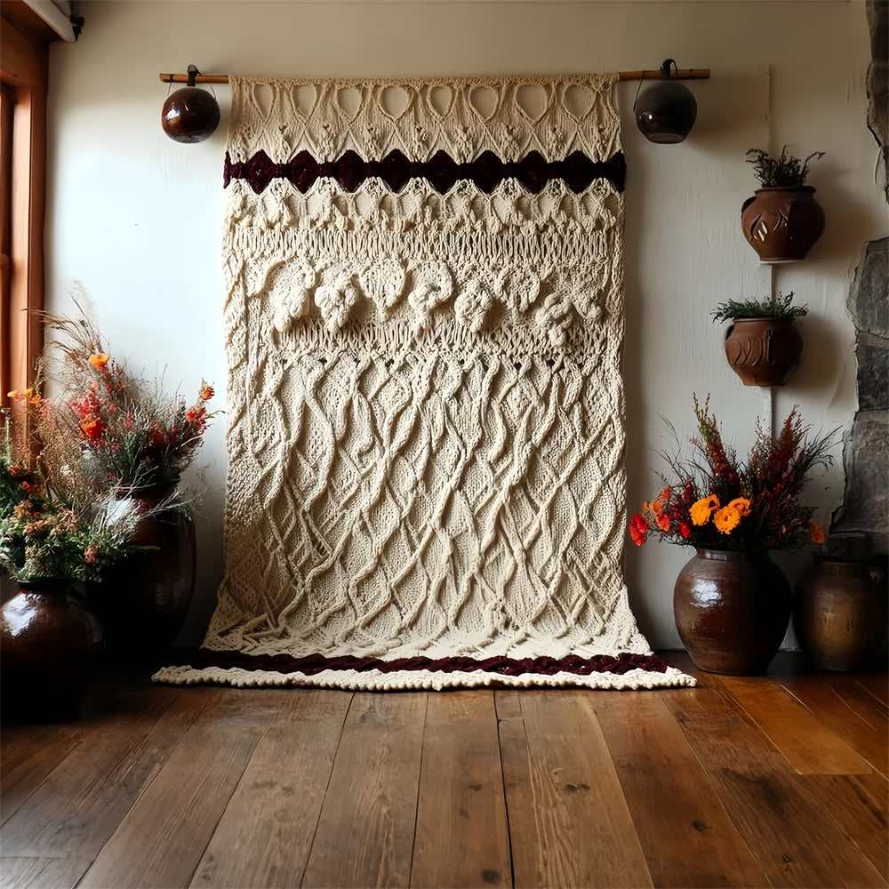 Boho-Fotohintergrund Gemütlich gestrickt Rustikaler Chic Foto Hintergrund CSH57-291