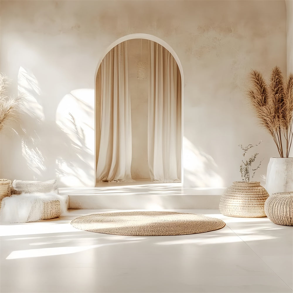 Boho Backdrop Minimal Arch Pampas Serenity Foto Hintergrund CSH57-292