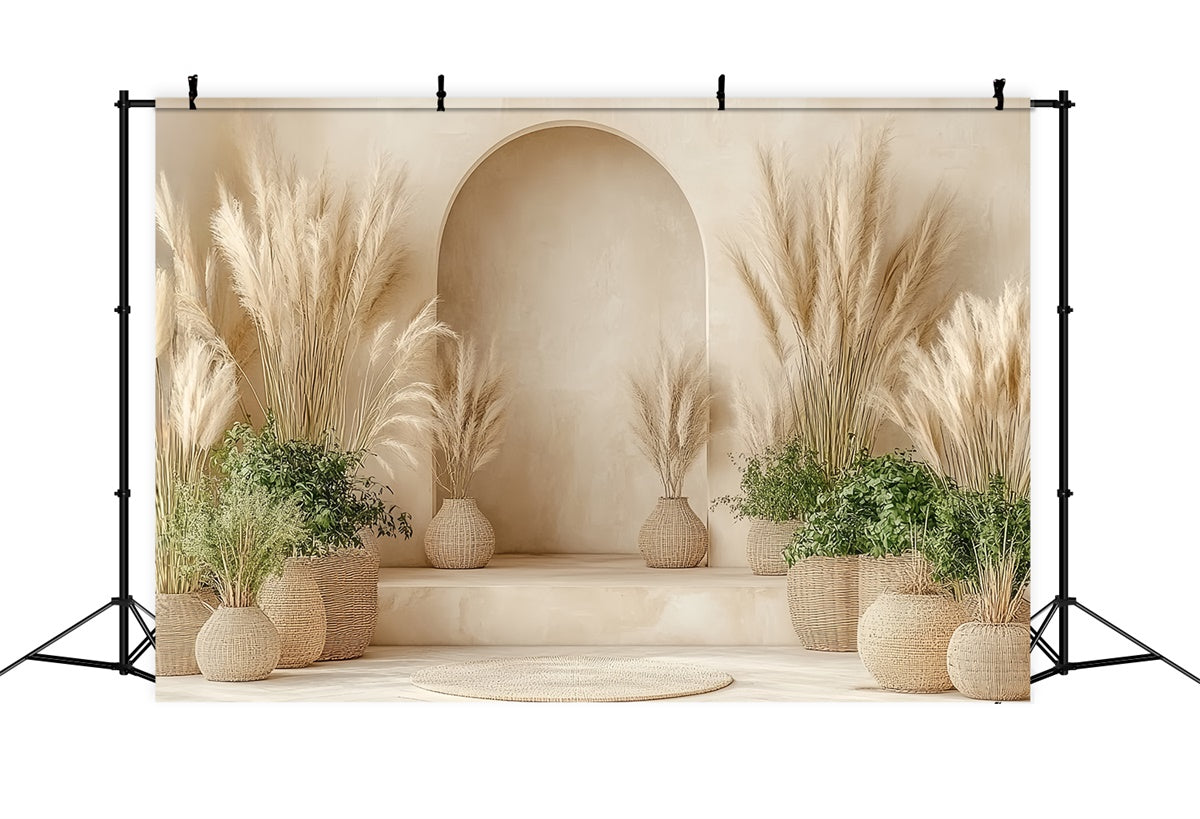 Bohemian Backdrop Natürliche Harmonie Getrocknetes Gras Foto Hintergrund CSH57-293