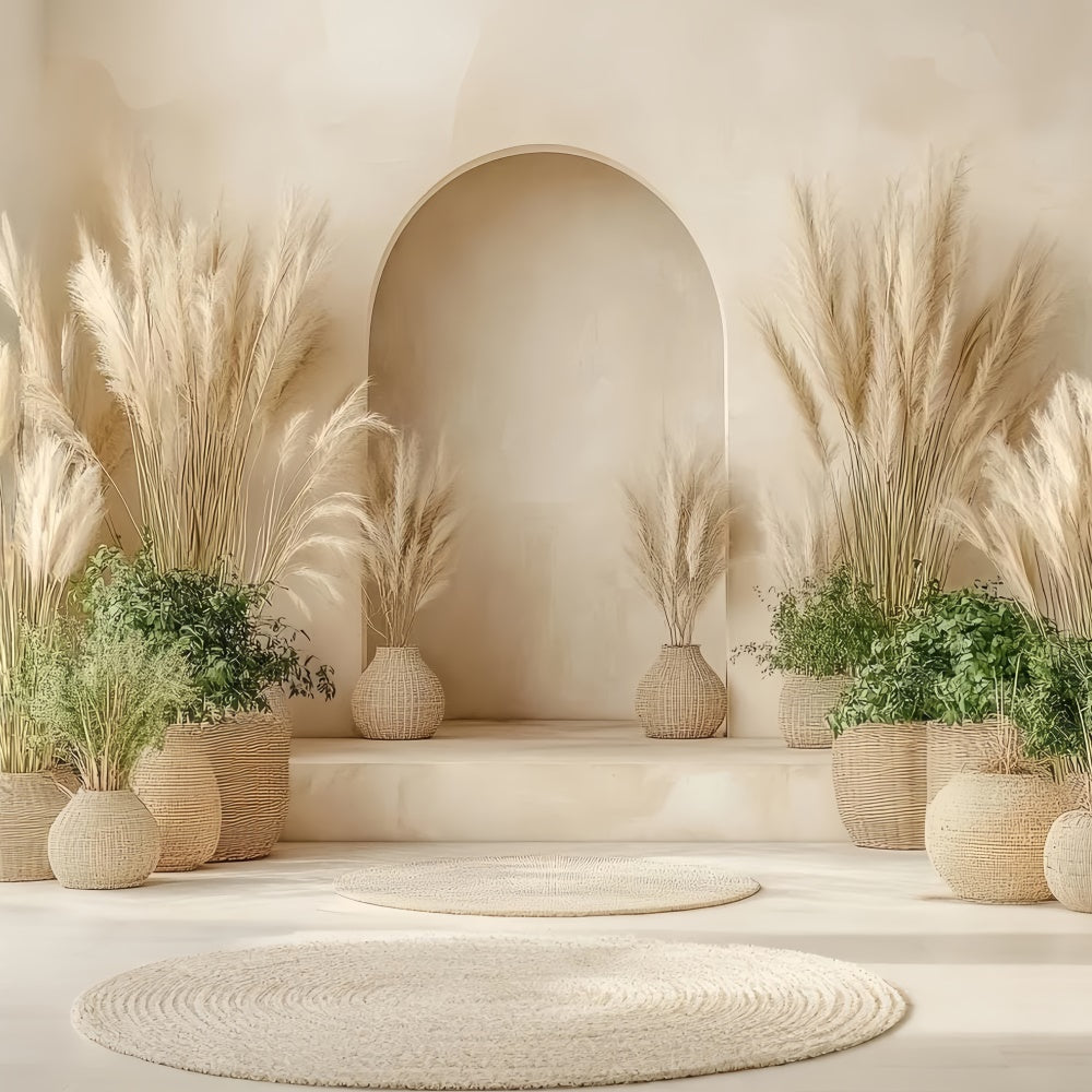 Bohemian Backdrop Natürliche Harmonie Getrocknetes Gras Foto Hintergrund CSH57-293
