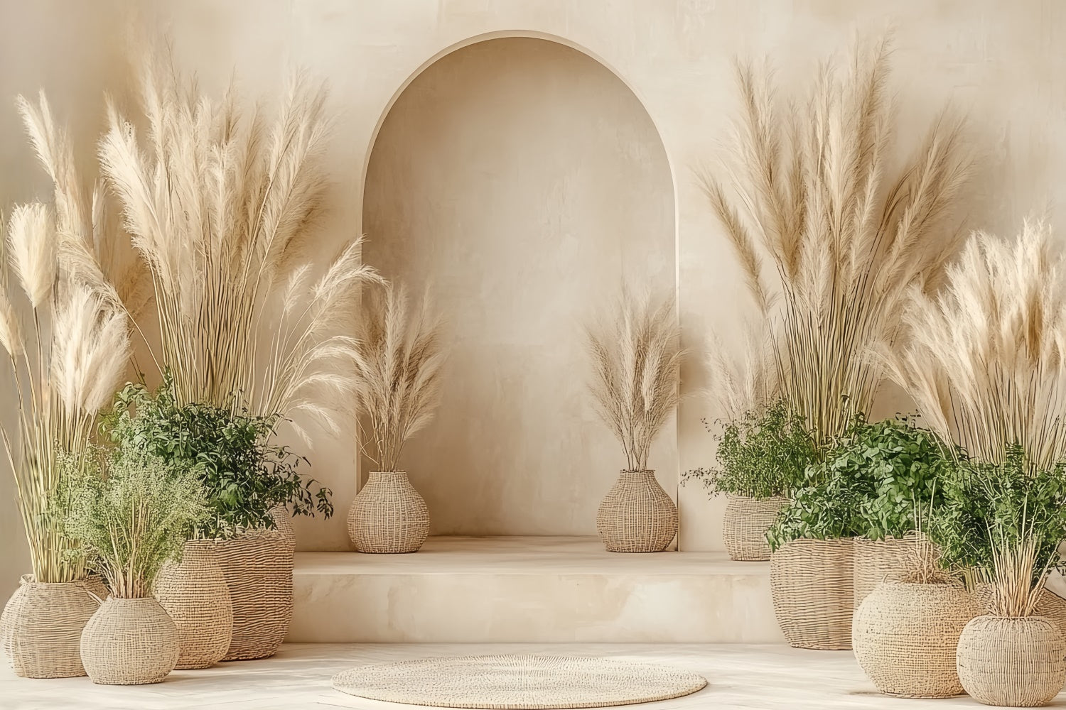 Bohemian Backdrop Natürliche Harmonie Getrocknetes Gras Foto Hintergrund CSH57-293