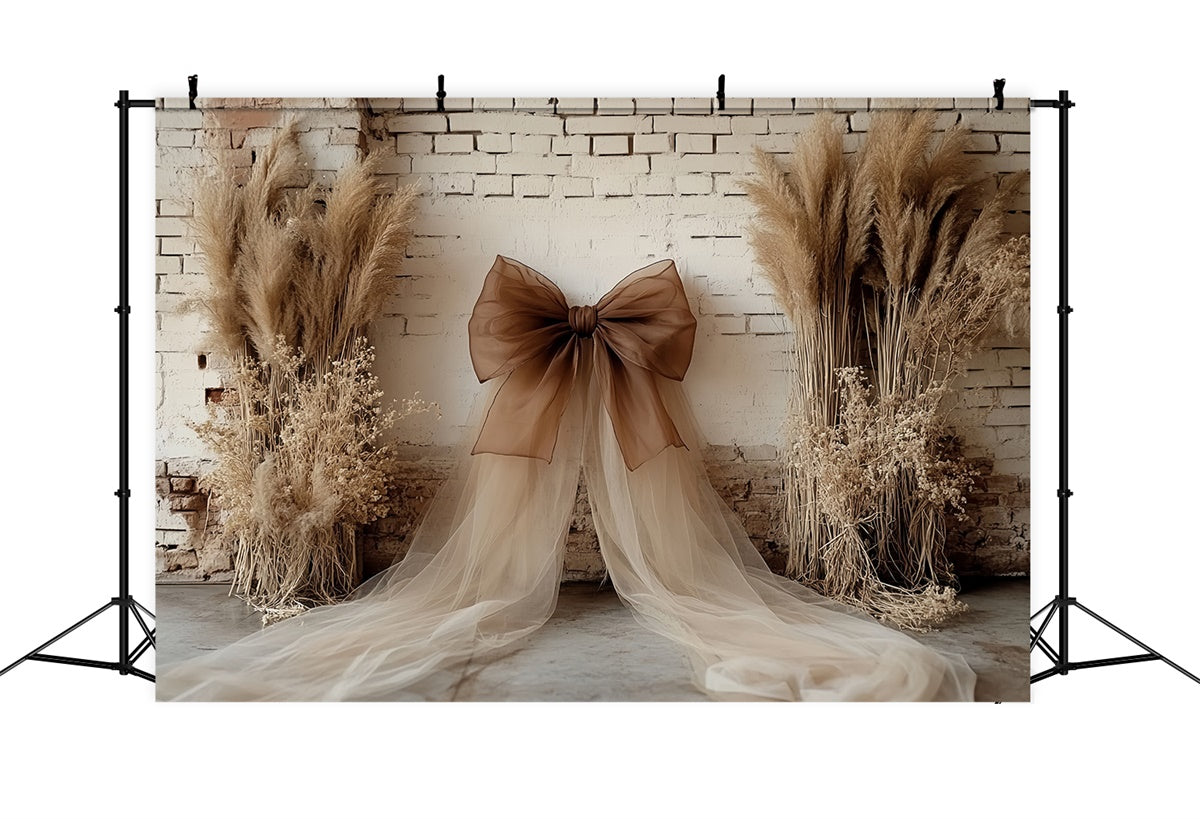 Bohemian Style Backdrop Erdig Drape Pampas Foto Hintergrund CSH57-295