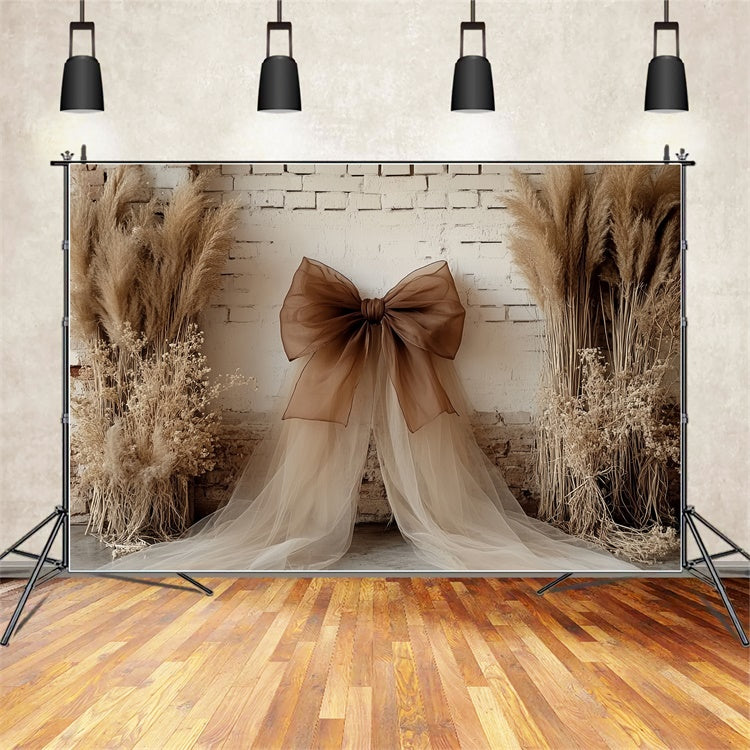 Bohemian Style Backdrop Erdig Drape Pampas Foto Hintergrund CSH57-295