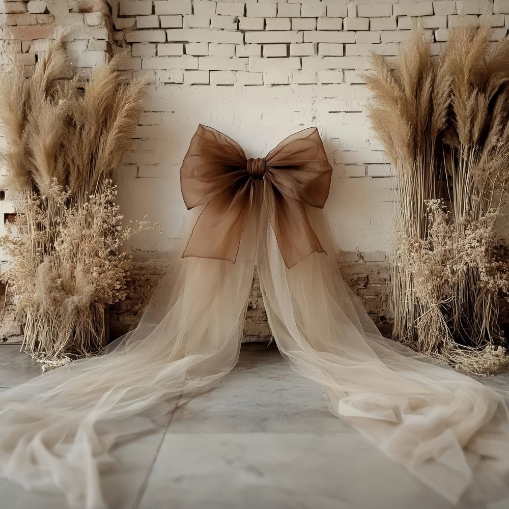 Bohemian Style Backdrop Erdig Drape Pampas Foto Hintergrund CSH57-295
