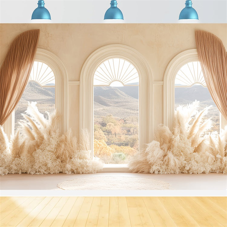 Böhmische Fotokulisse Boho Fensterblick Traum Foto Hintergrund CSH57-296