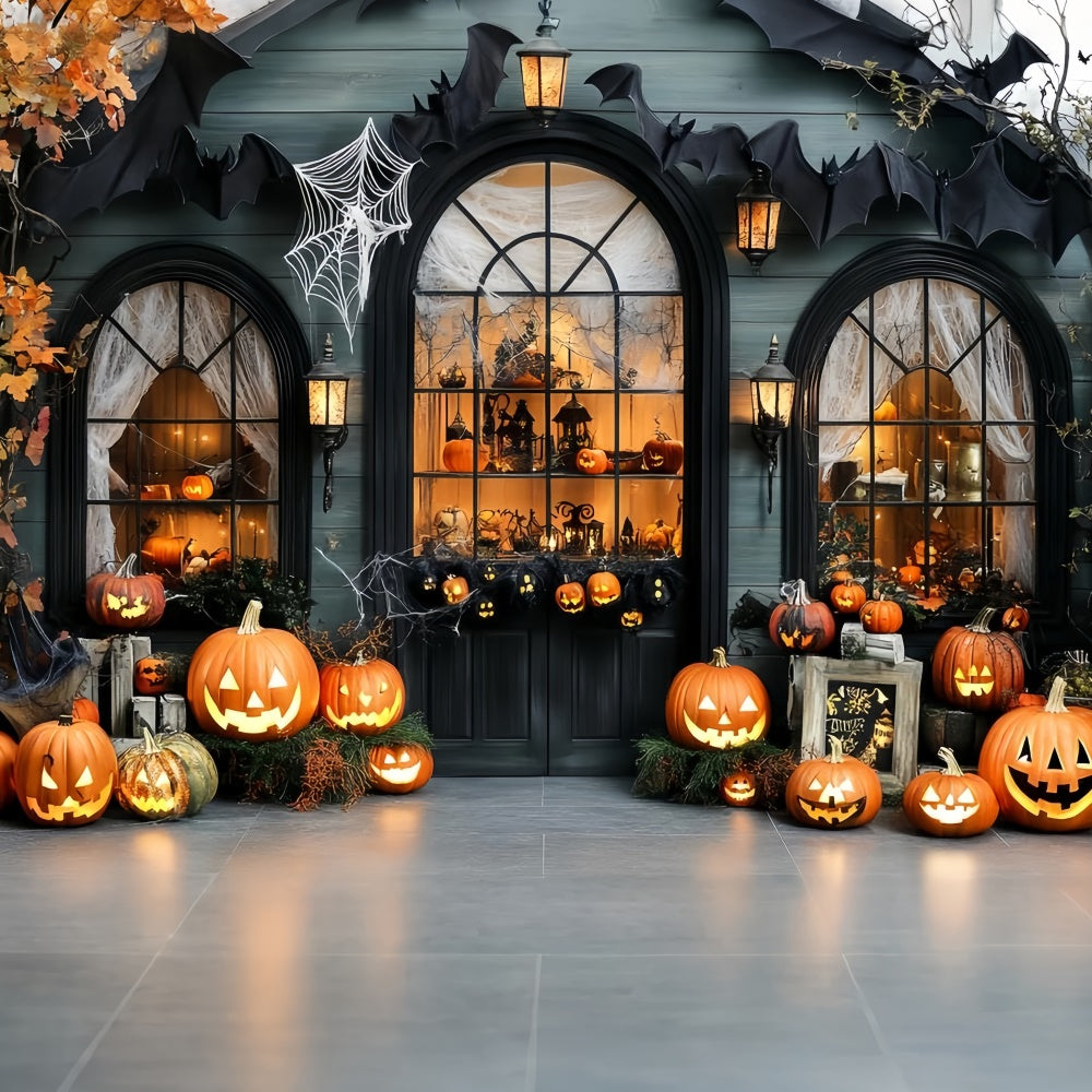 Halloween-Hintergrund für Fotos Kürbis Fenster Glühen Hintergrund CSH57-64