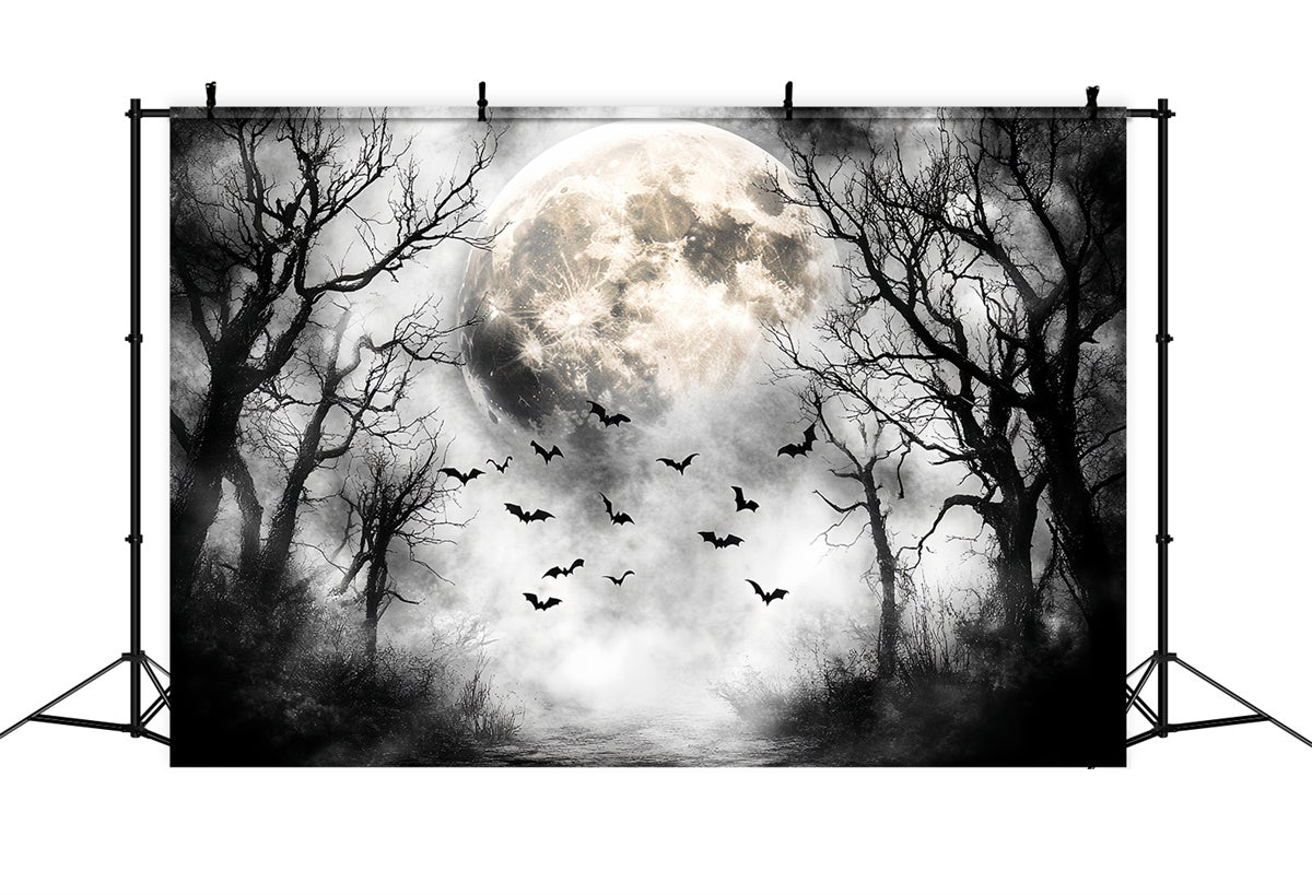Wald-Hintergrundkulisse Nächtlicher Flug Mond Halloween-Hintergrundkulisse CSH57-68