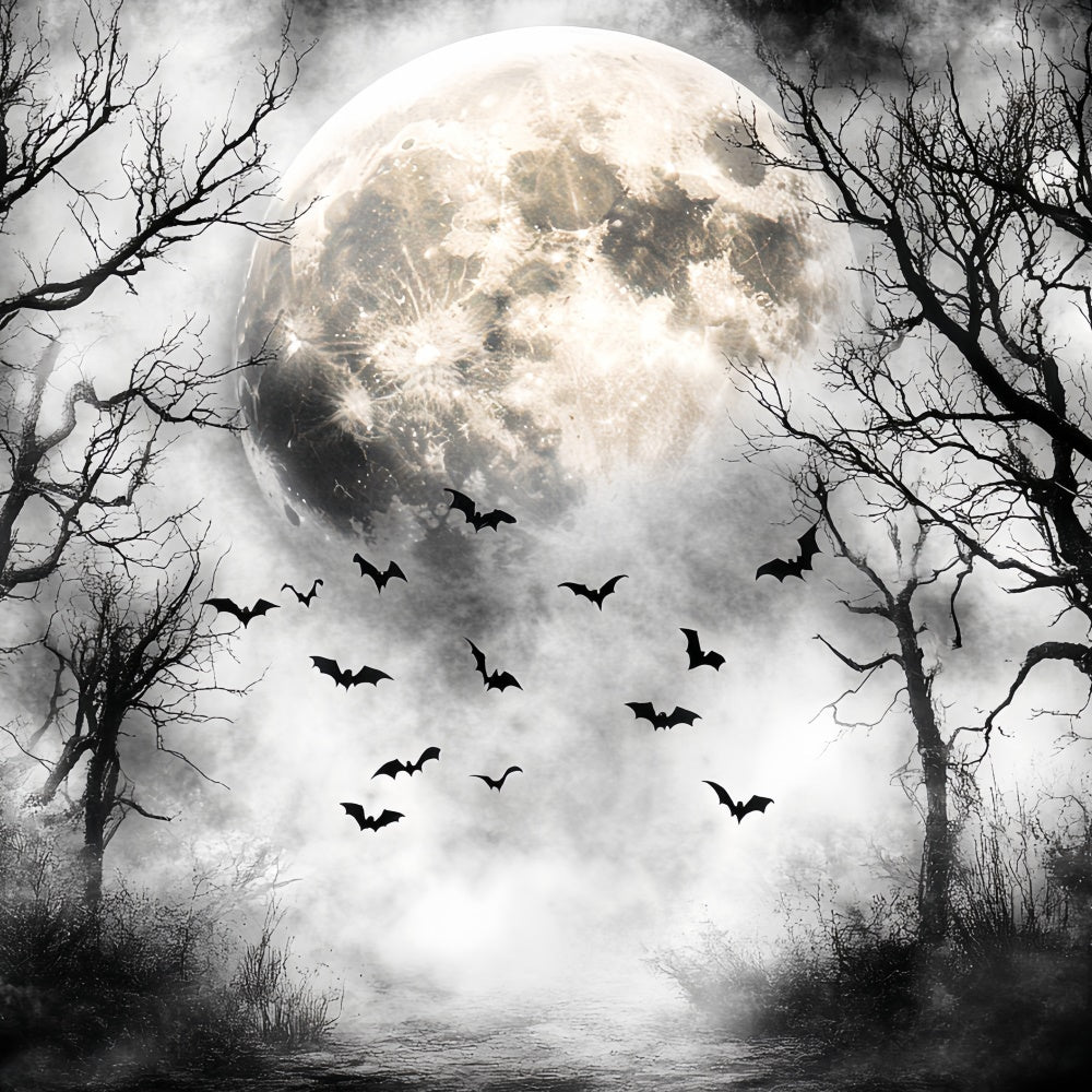 Wald-Hintergrundkulisse Nächtlicher Flug Mond Halloween-Hintergrundkulisse CSH57-68