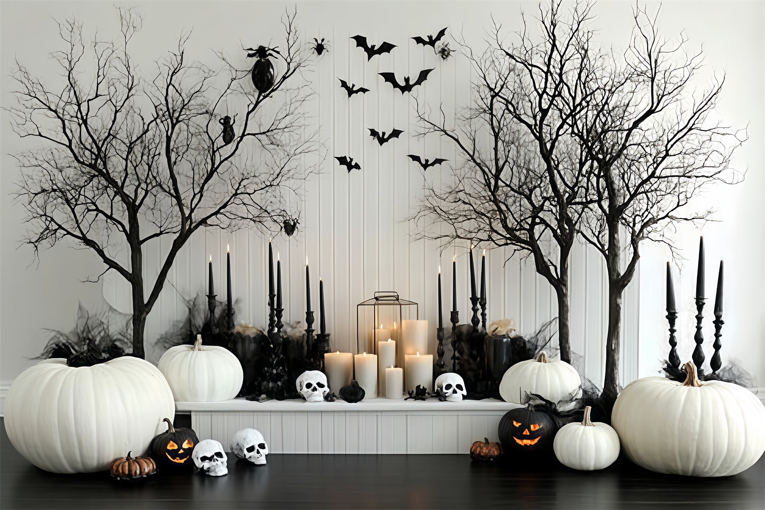 Halloween Wandhintergrund Fledermäuse Kerzen Flüche Hintergrund CSH57-69