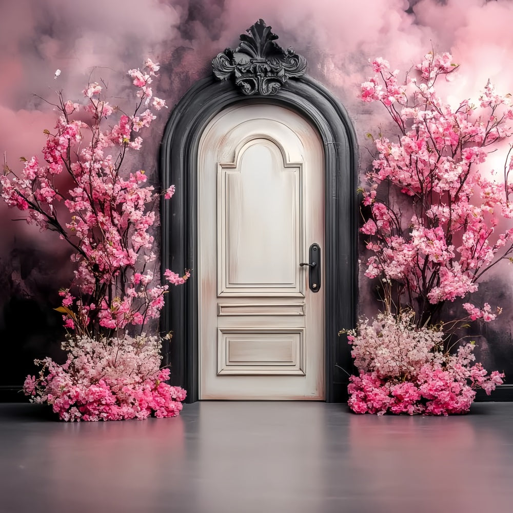 Kirschblüten-Foto Hintergrund Ornate Door Blossom Arrangement Flower Studio Hintergrund CSH58-105