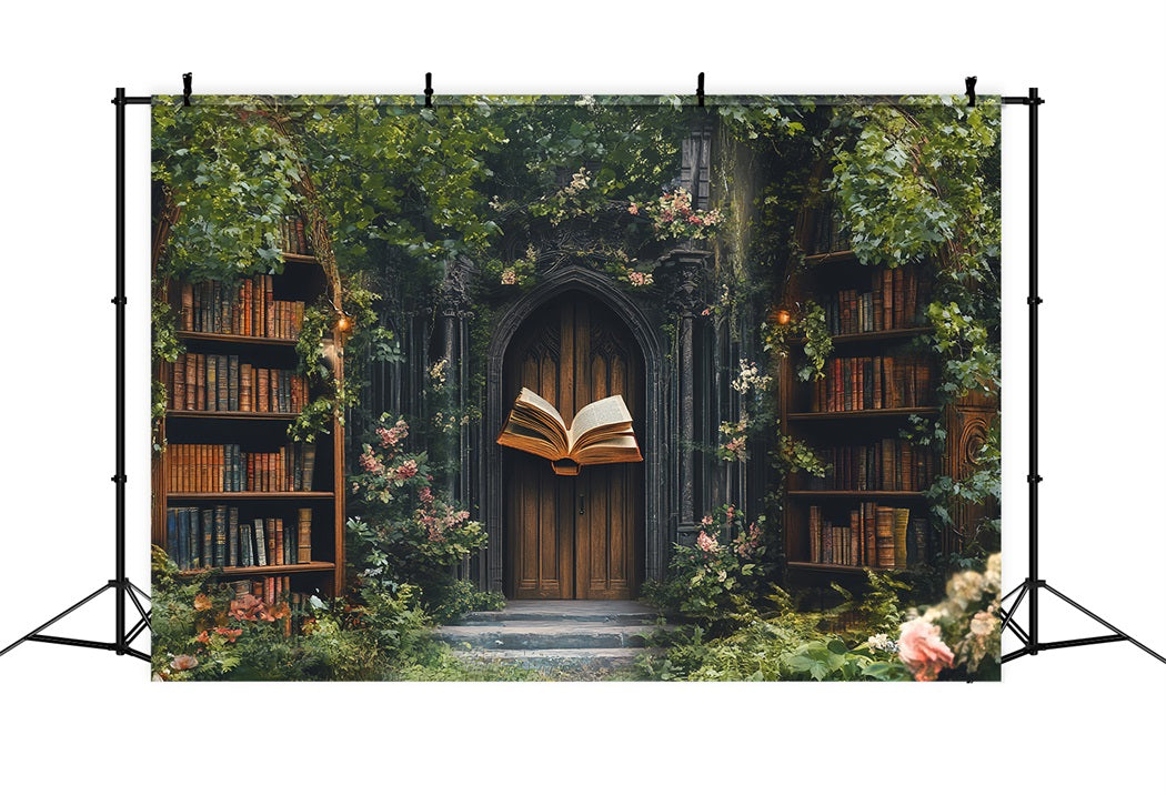 Studio Hintergrund Bibliothek Enchanted Garden Bibliothek Eingang Schule Studio Hintergrund CSH58-109