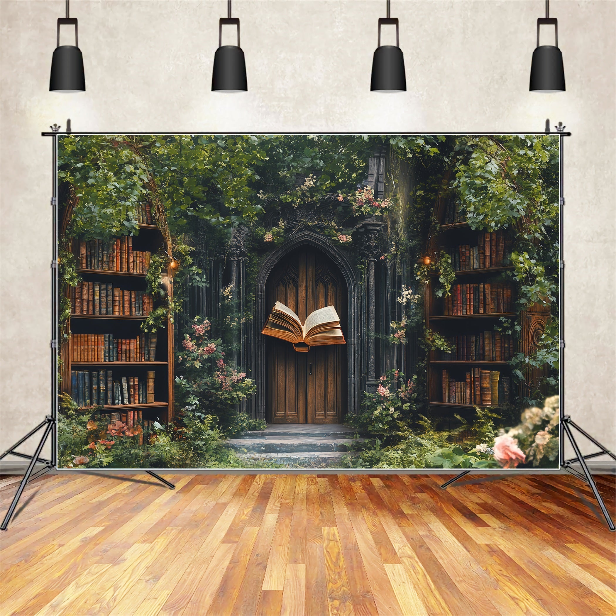 Studio Hintergrund Bibliothek Enchanted Garden Bibliothek Eingang Schule Studio Hintergrund CSH58-109