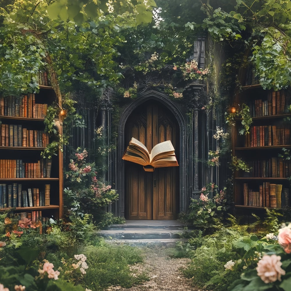 Studio Hintergrund Bibliothek Enchanted Garden Bibliothek Eingang Schule Studio Hintergrund CSH58-109