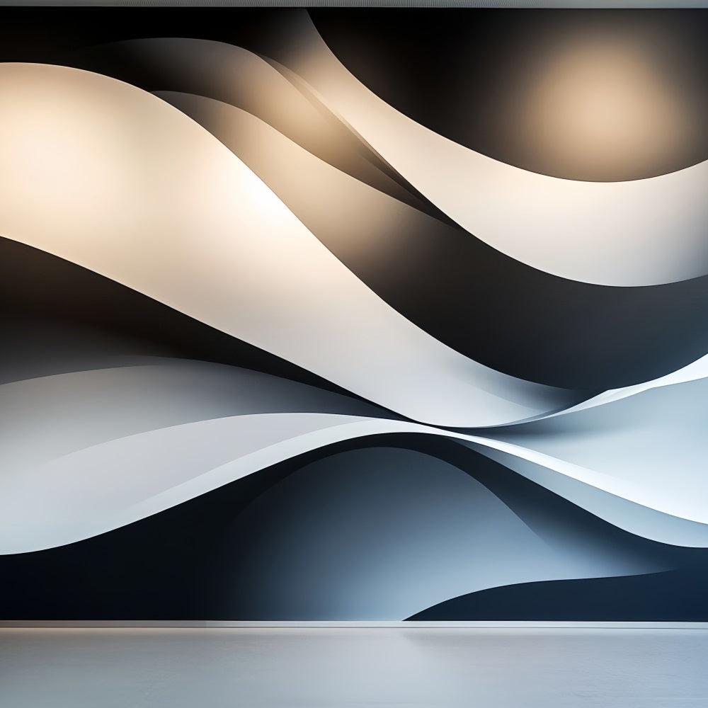 Coole Studio Hintergründe Monochrome fließende Wellenlagen Abstrakter Foto Hintergrund CSH58-151