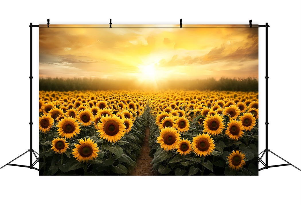 Herbstlicher Sonnenblumenhintergrund Blumenfeld Goldener Horizont Herbstfotografie-Hintergründe CSH58-220